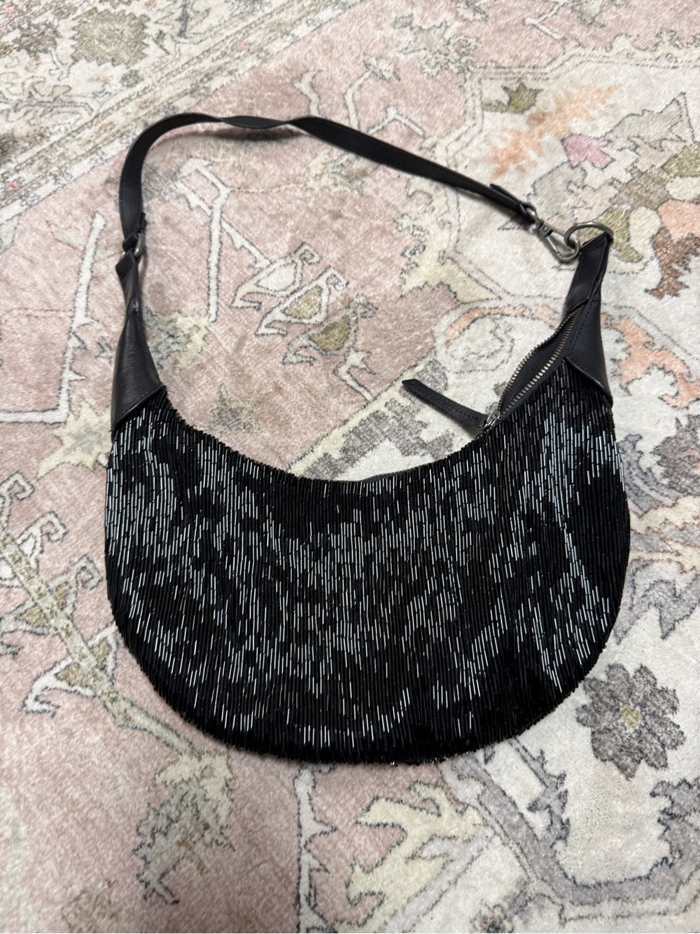 NWOT Free People Bugle Beaded Shoulder Bag- Black - Picture 5 of 6